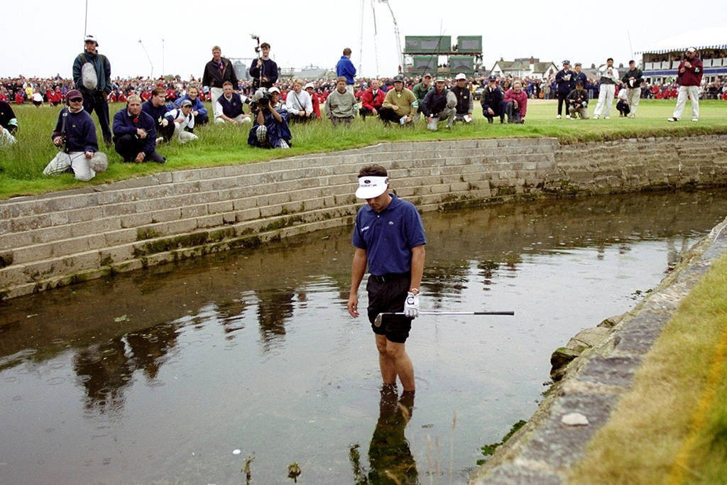 Jean van de Velde in the Barry Burn at Carnoustie